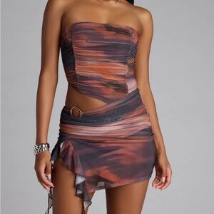 Sunset Sizzle Cutout Mini Dress. Windsor. Size S. NWT.